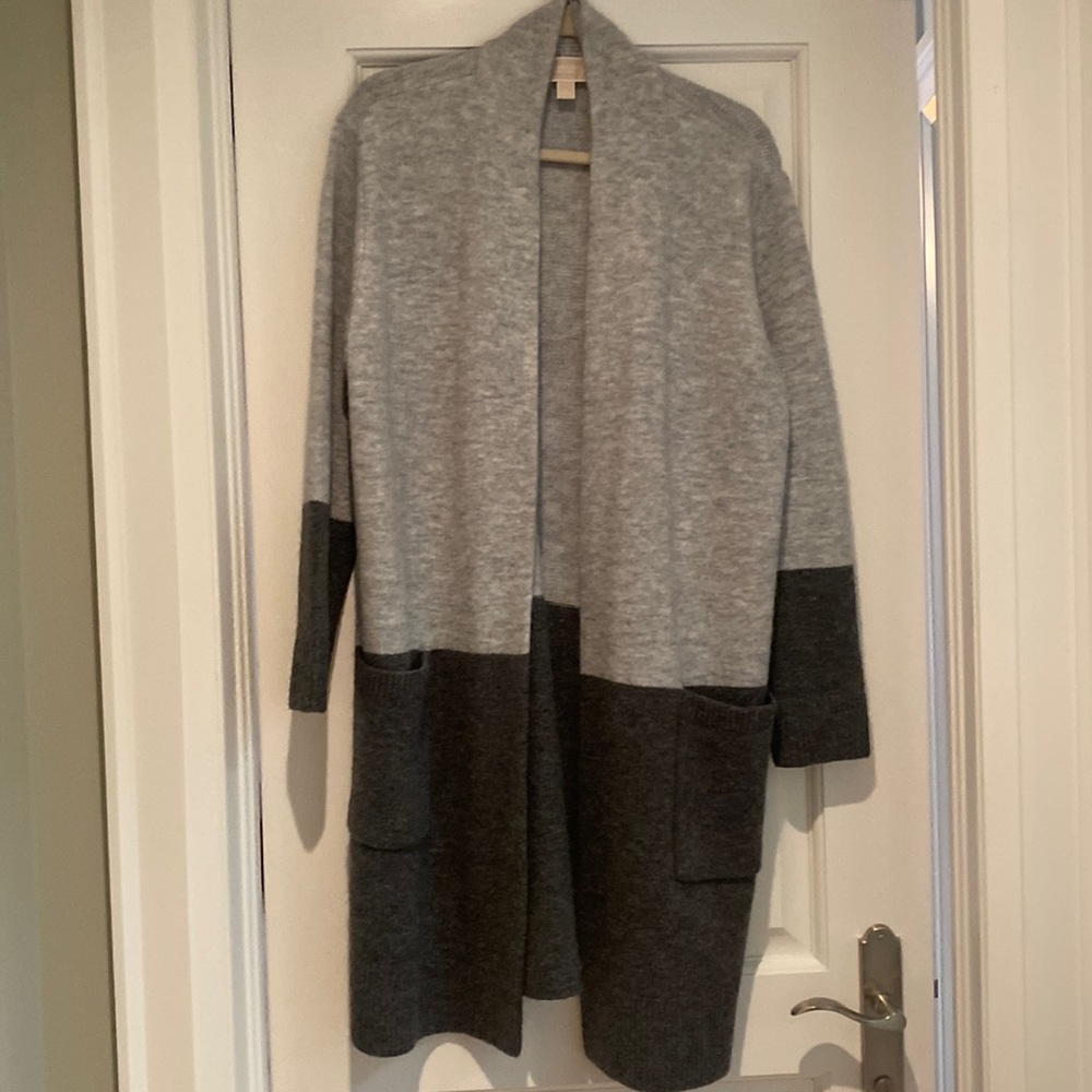 Michael Kors long sweater, charcoal and gray, size Large